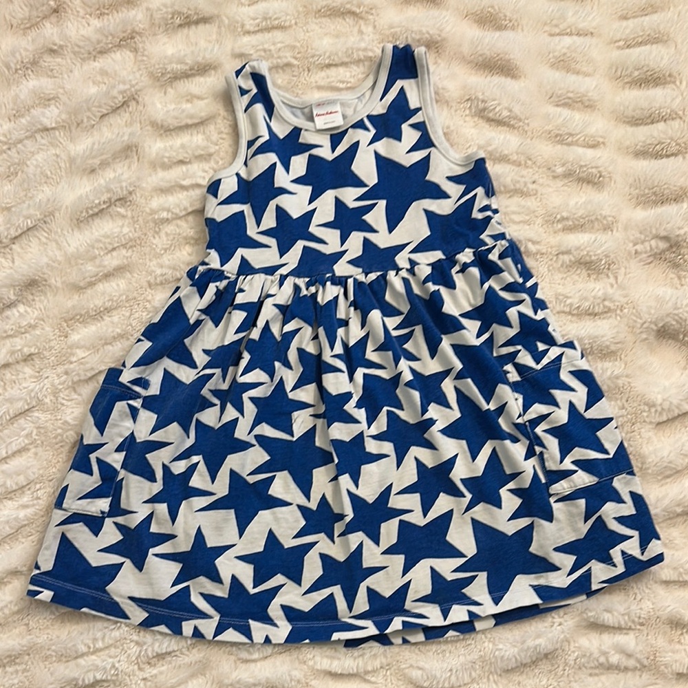 Hanna Andersson Blue Star Patterned Kids Dress